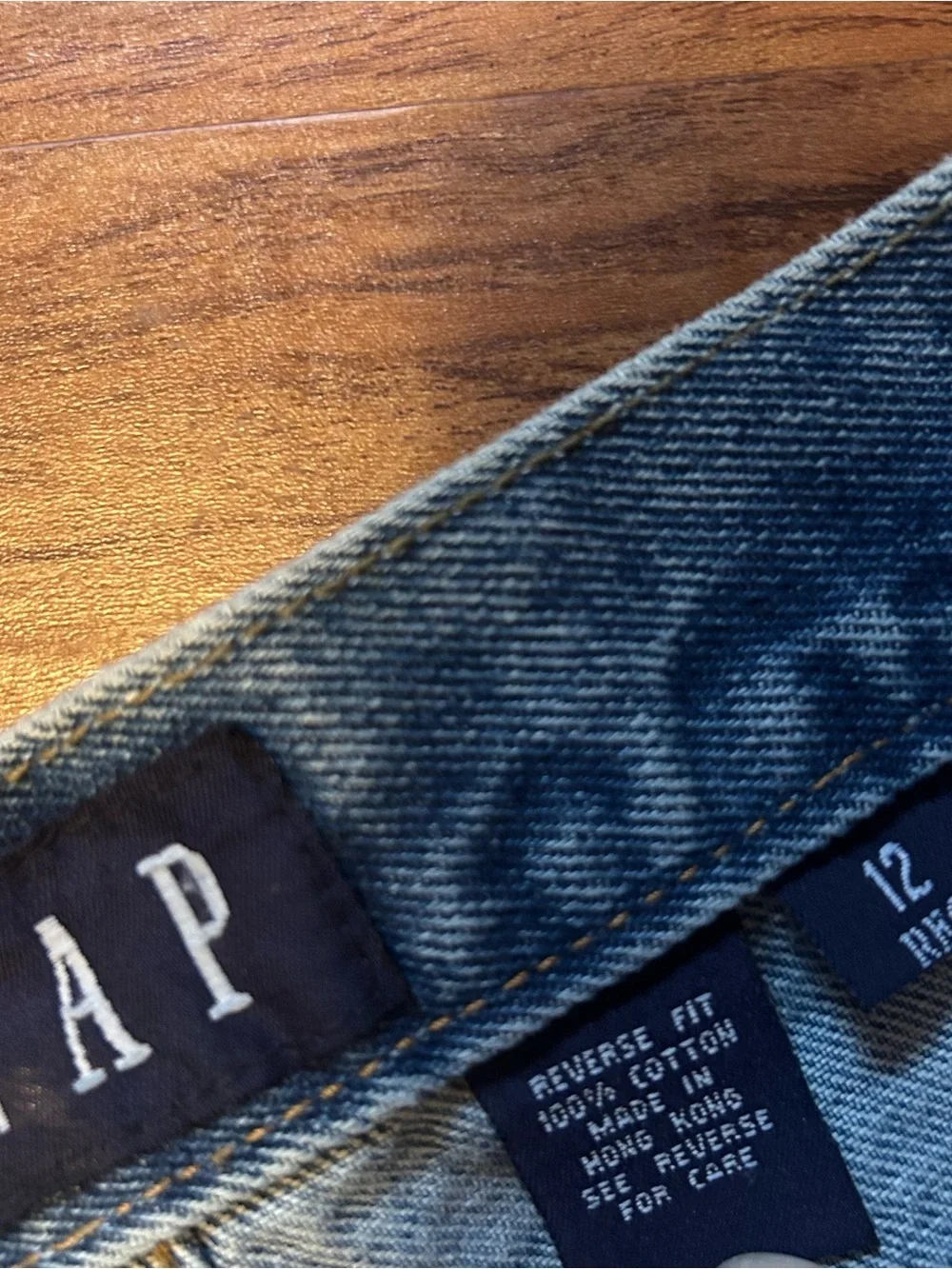 GAP High-Rise Vintage Reverse Fit stone washed 12 New NWT
